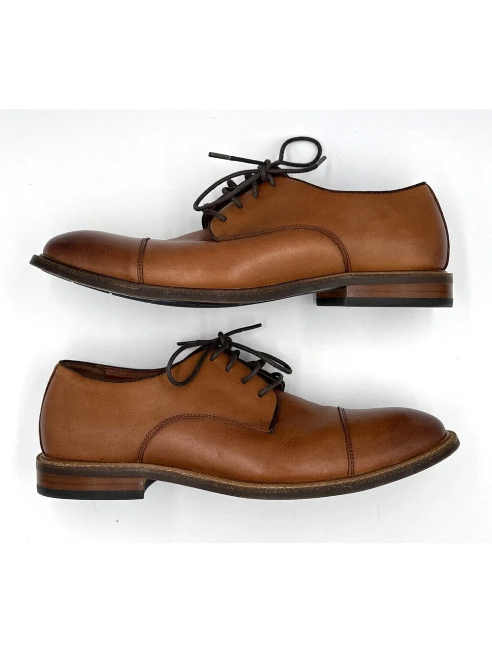 Vince Camuto VY-Lamson Brown Leather Oxford Dress Shoes Mens 10.5